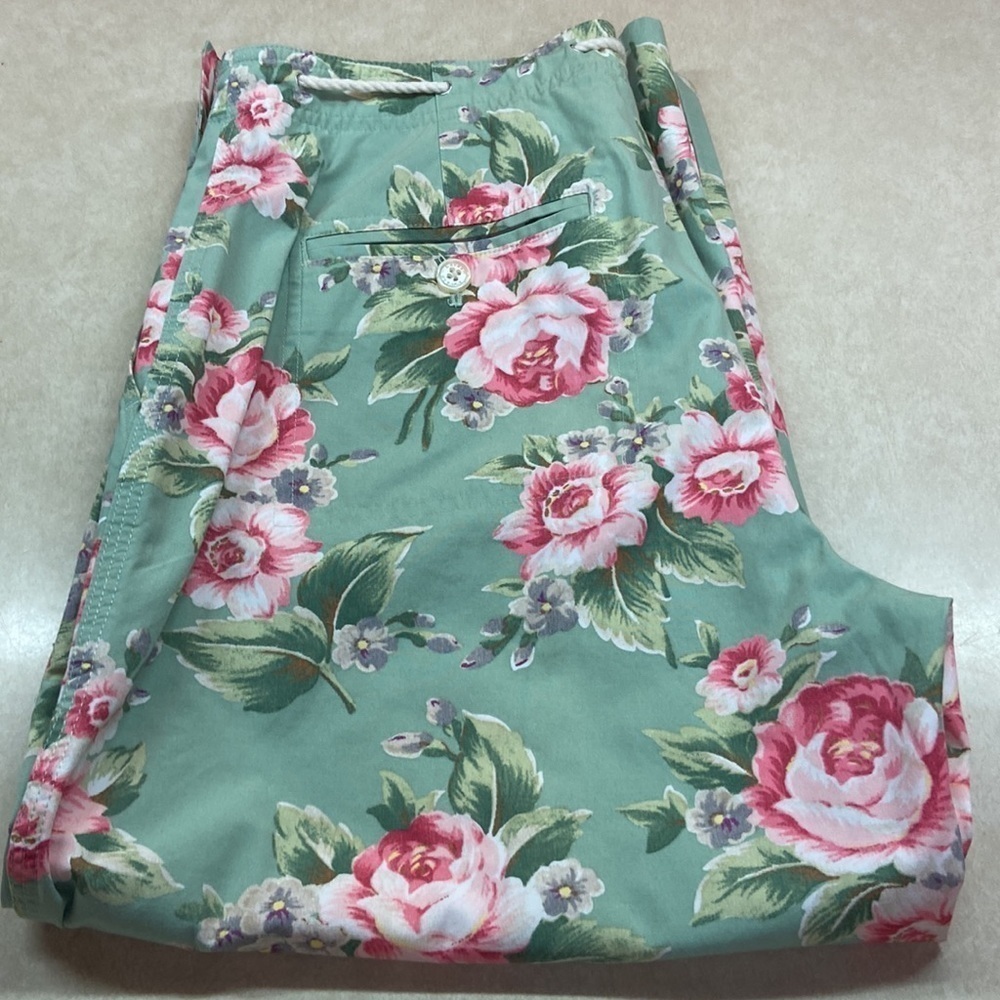 Lauren Ralph Lauren Mint Green Floral Cropped Pants - Picture 12 of 13